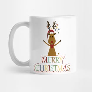 Happy and Merry Christmas reindeer Mug